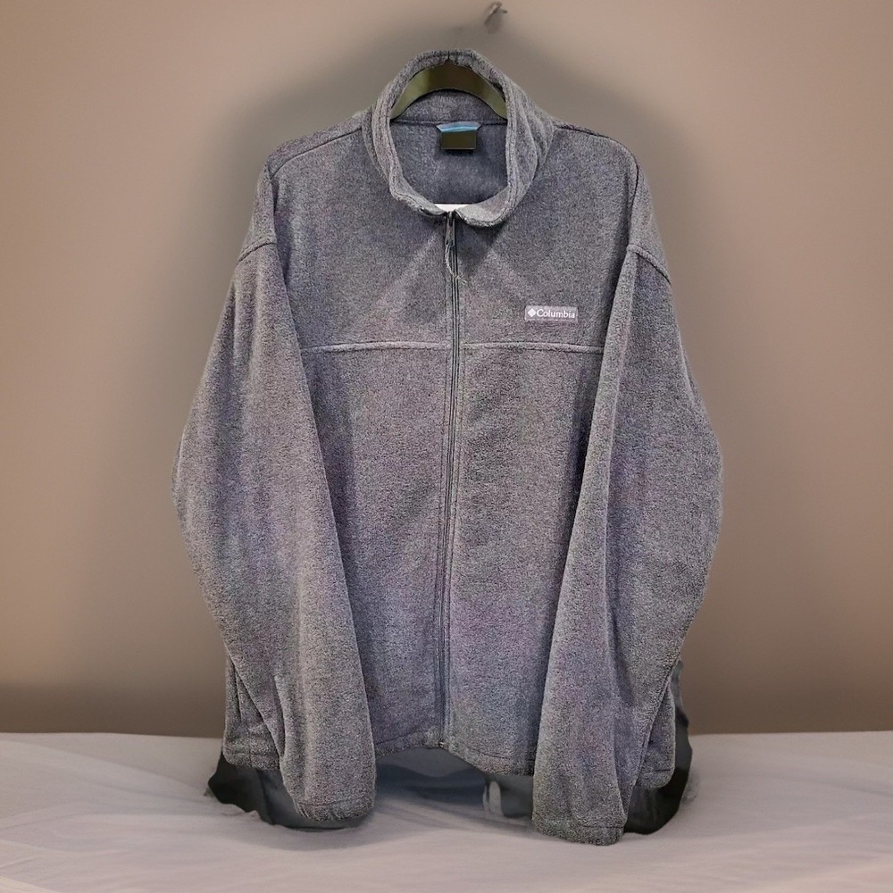 Columbia Men's Fleece Jacket Size 2XL Gray Full Zip Gorpcore Hiking Outdoor